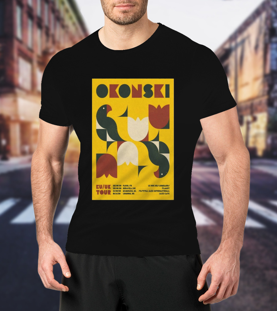 Okonski EU UK Tour 2026 Paris Brussels Nijmegen London Jazz Shows T-Shirt