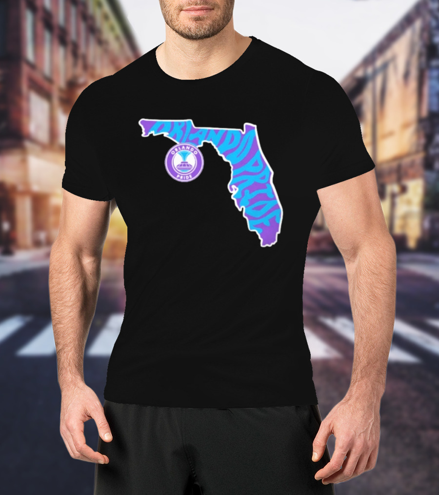 Orlando Pride Groovy State Of Florida Map Team T-Shirt