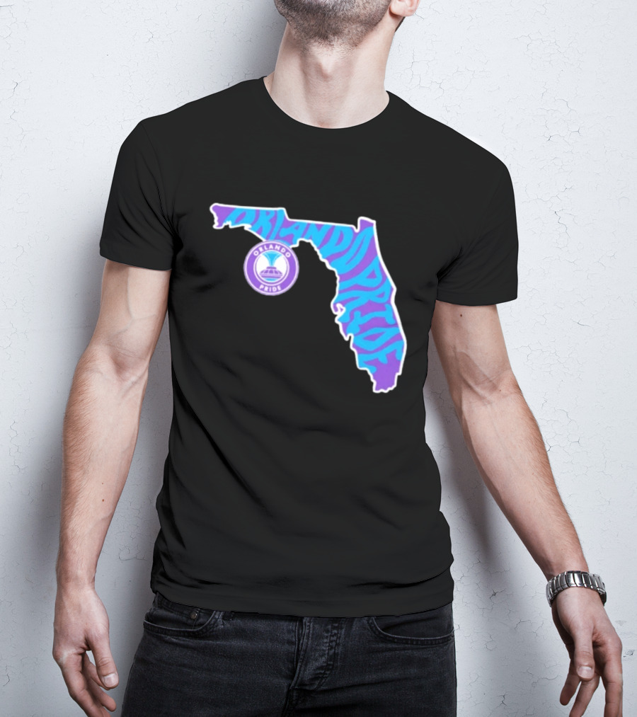 Orlando Pride Groovy State Of Florida Map Team T-Shirt