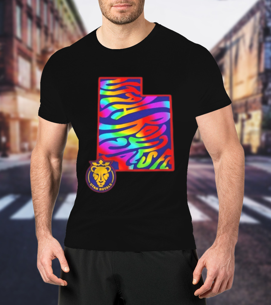 Utah Royals FC Pride Groovy Rainbow State T-Shirt
