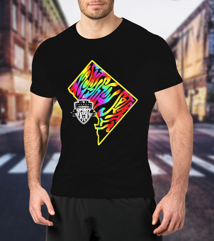 Washington Spirit Groovy Pride Rainbow State Map T-Shirt