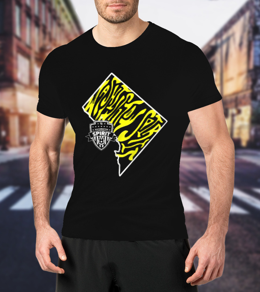 Washington Spirit Groovy State Team Logo Yellow T-Shirt