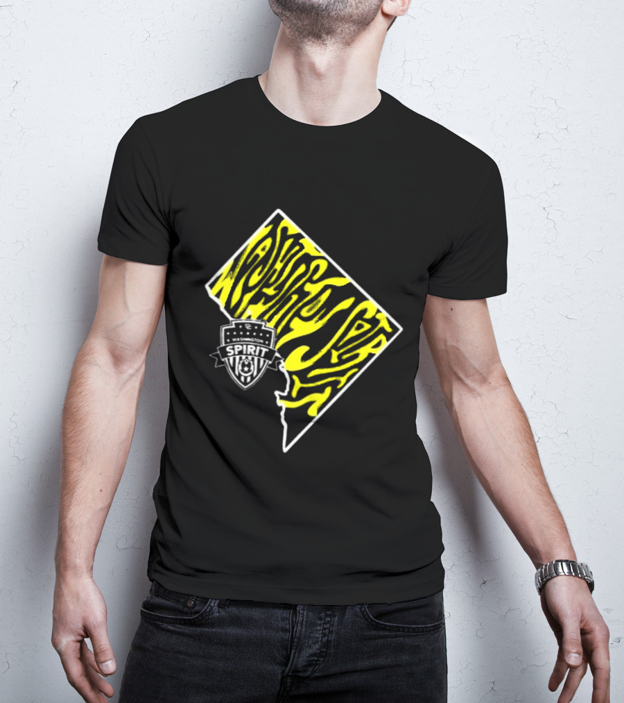 Washington Spirit Groovy State Team Logo Yellow T-Shirt