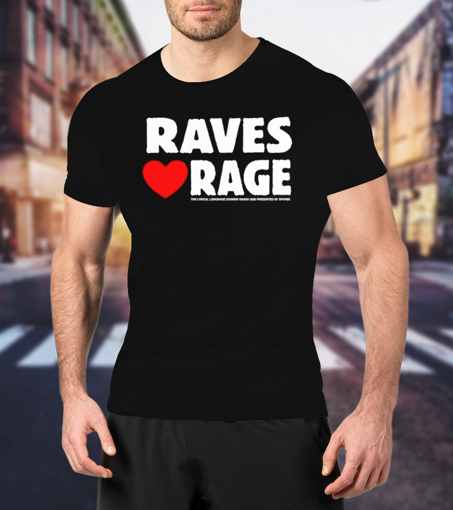 Raves Love Rage Summer Smash 2026 Festival Black Trucker T-Shirt