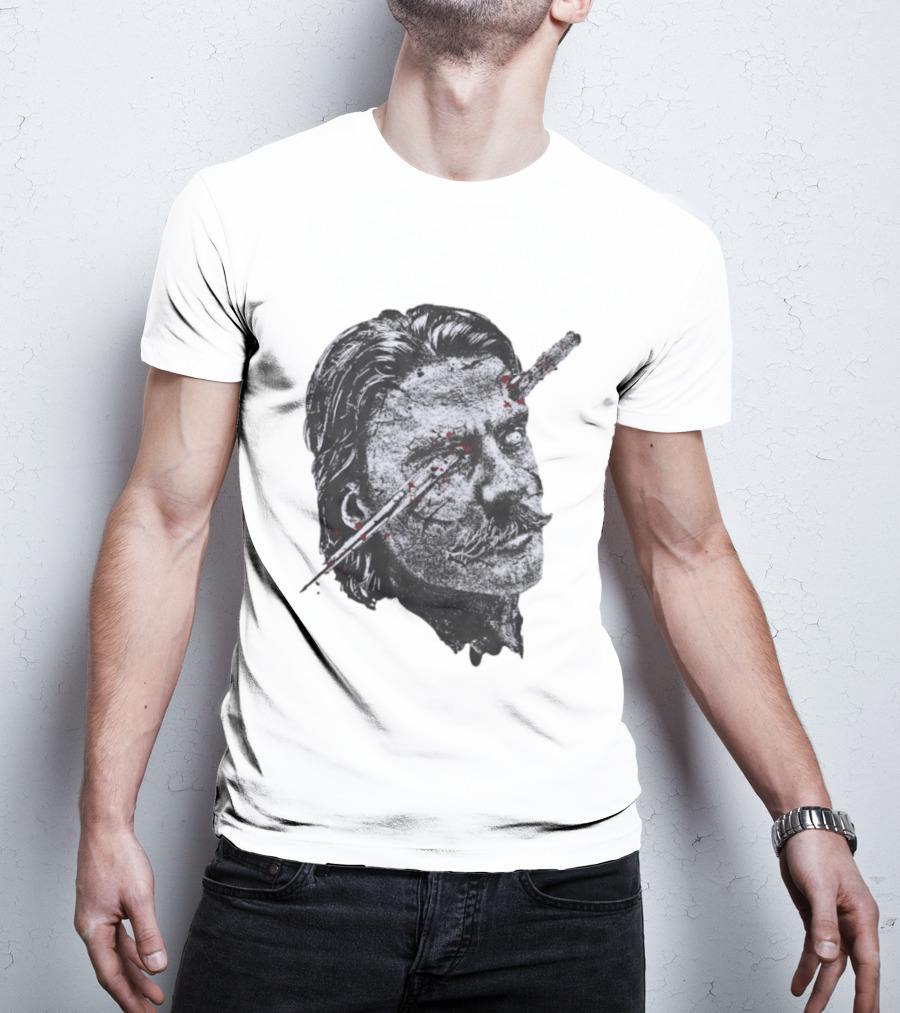 Chud The Builder Black And White Drawing With Eye Injury Dalton Eatherly T-Shirt