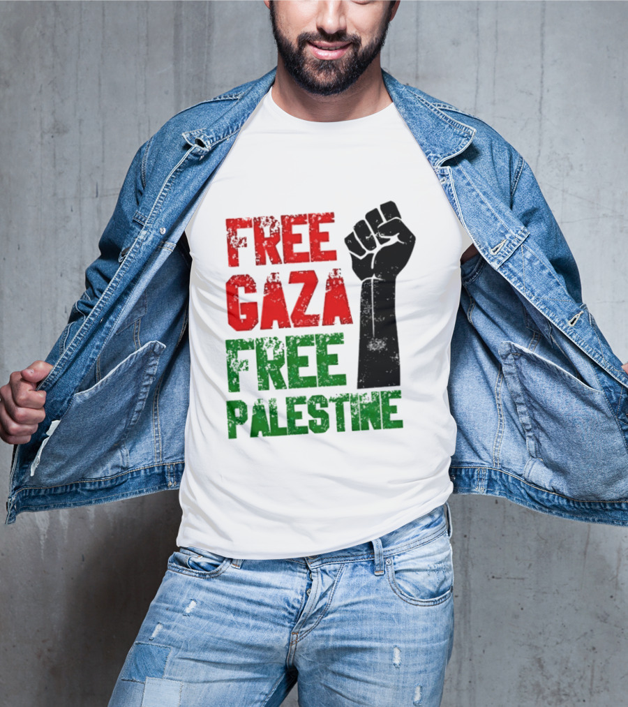 Free Gaza Free Palestine Raised Fist T-Shirt