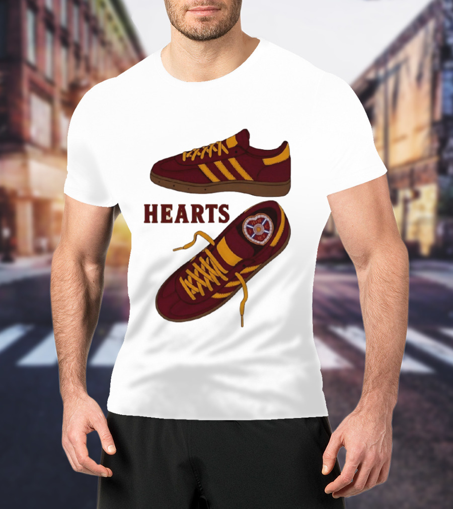 Hearts Casuals 1874 Maroon And Gold Shoes T-Shirt
