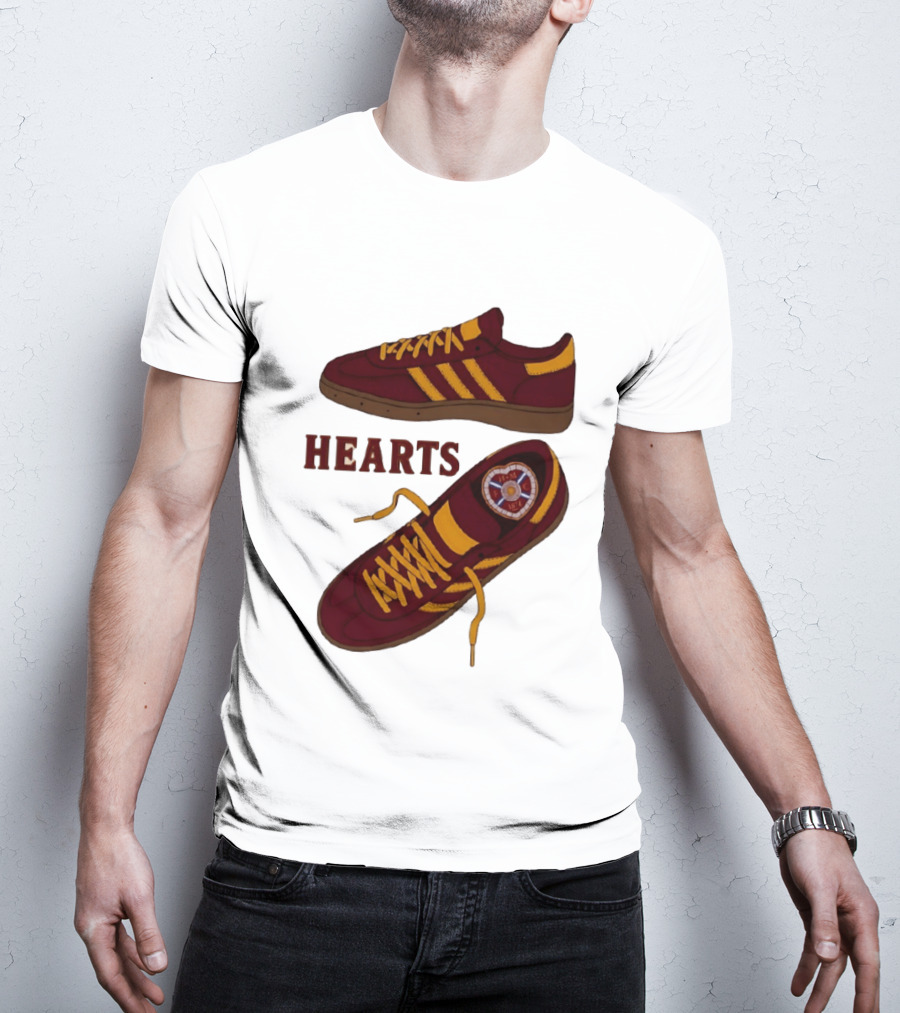 Hearts Casuals 1874 Maroon And Gold Shoes T-Shirt