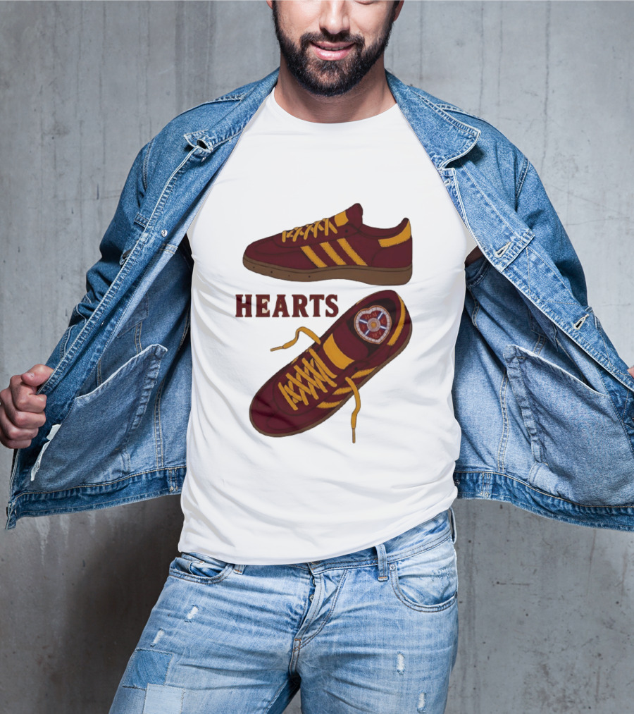 Hearts Casuals 1874 Maroon And Gold Shoes T-Shirt