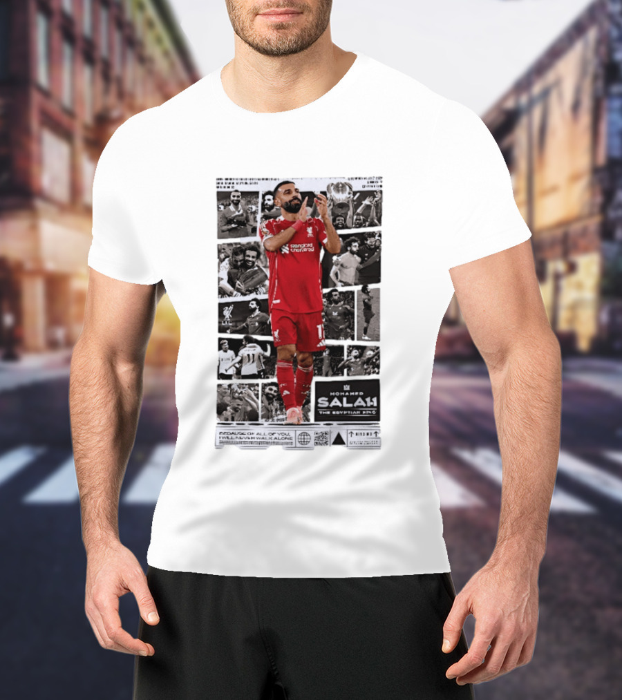 Mohamed Salah Liverpool FC The Egyptian King Magazine Collage T-Shirt
