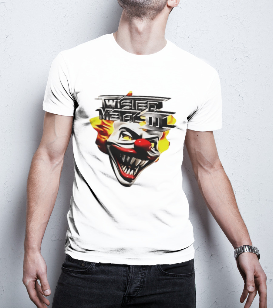 Twisted Metal III Sweet Tooth Clown Face Fiery Hair T-Shirt