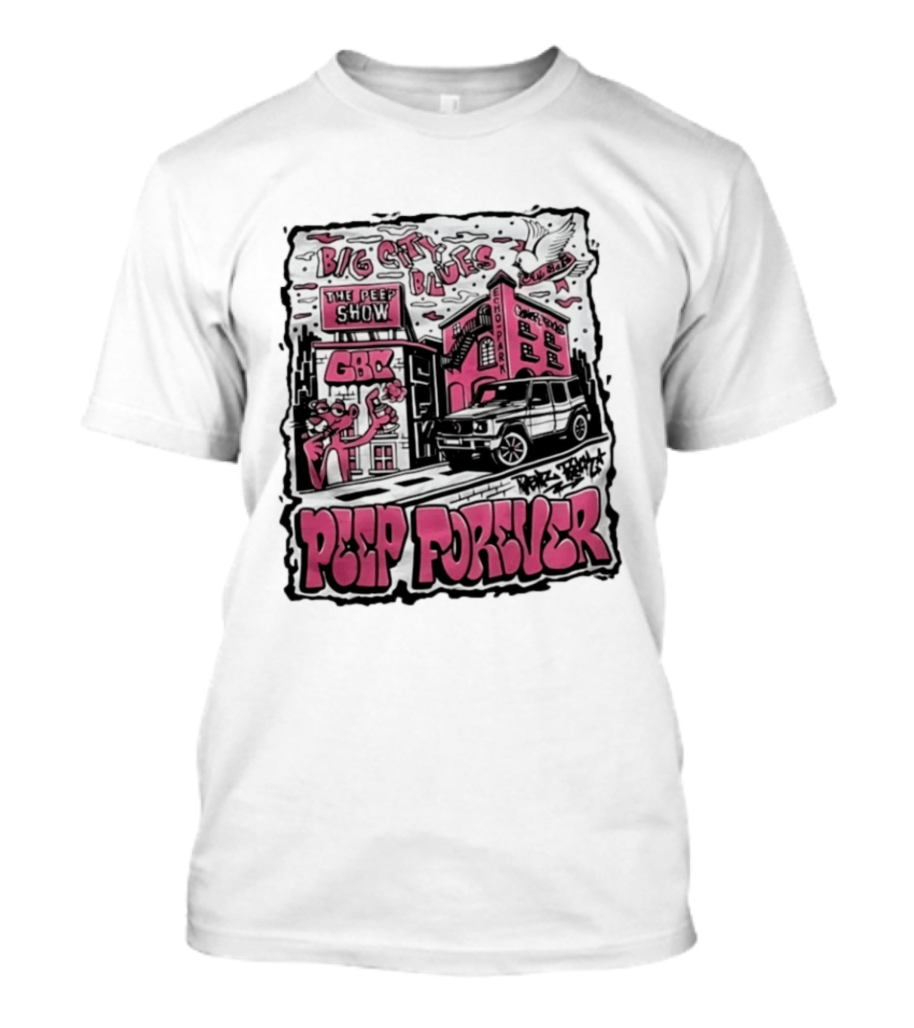 Big City Blues Peep Show Peep Forever Pink Panther GBC Park Avenue T-Shirt