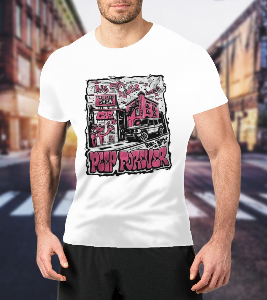 Big City Blues Peep Show Peep Forever Pink Panther GBC Park Avenue T-Shirt