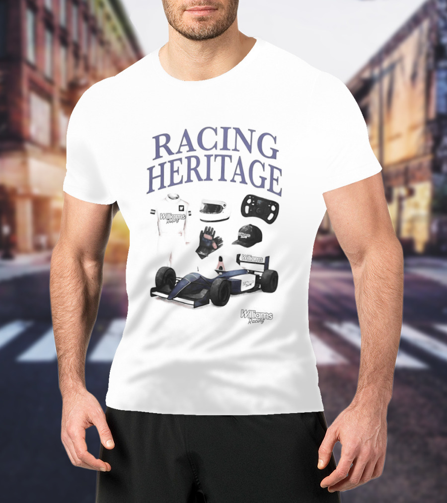 Racing Heritage Williams Racing Formula Car Icons Helmet Glove T-Shirt