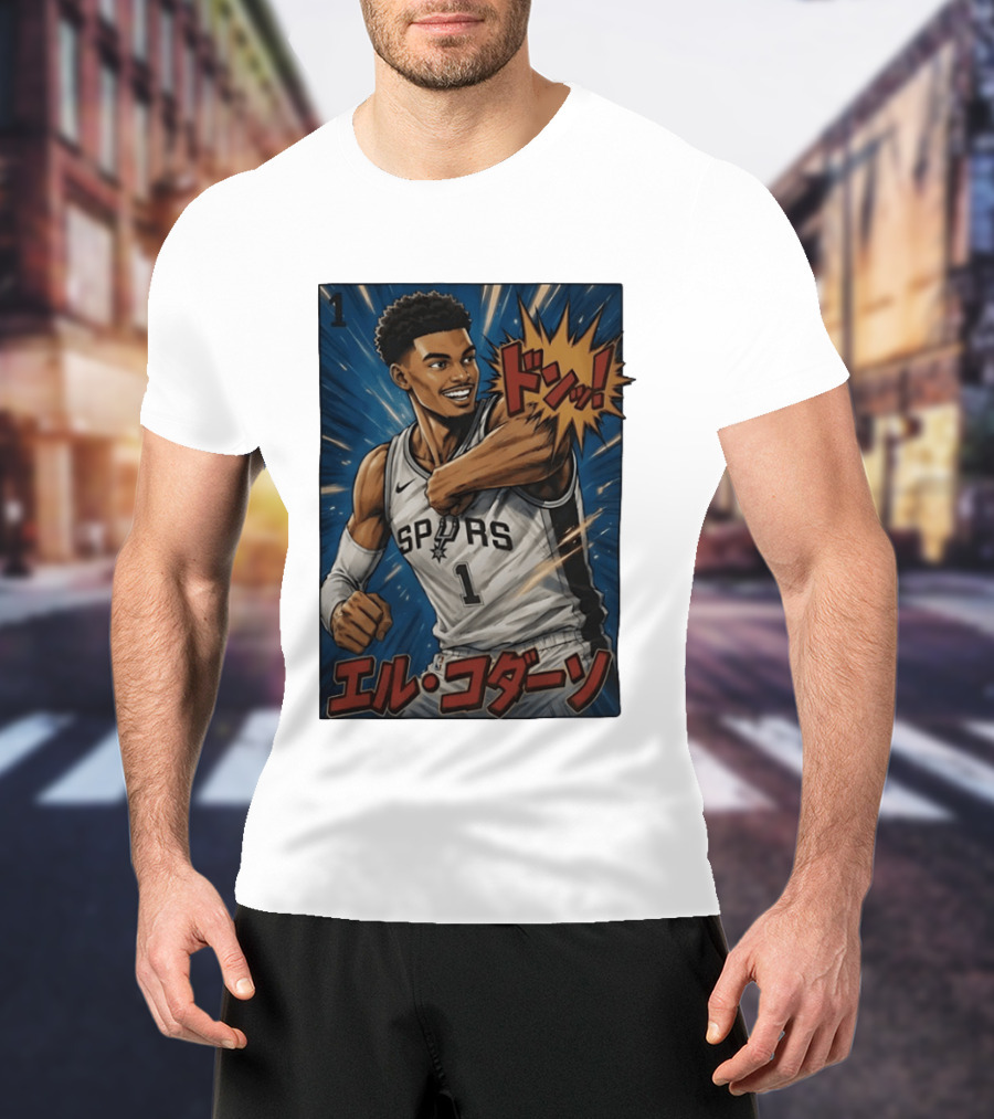 Victor Wembanyama San Antonio Spurs Manga Style Basketball T-Shirt