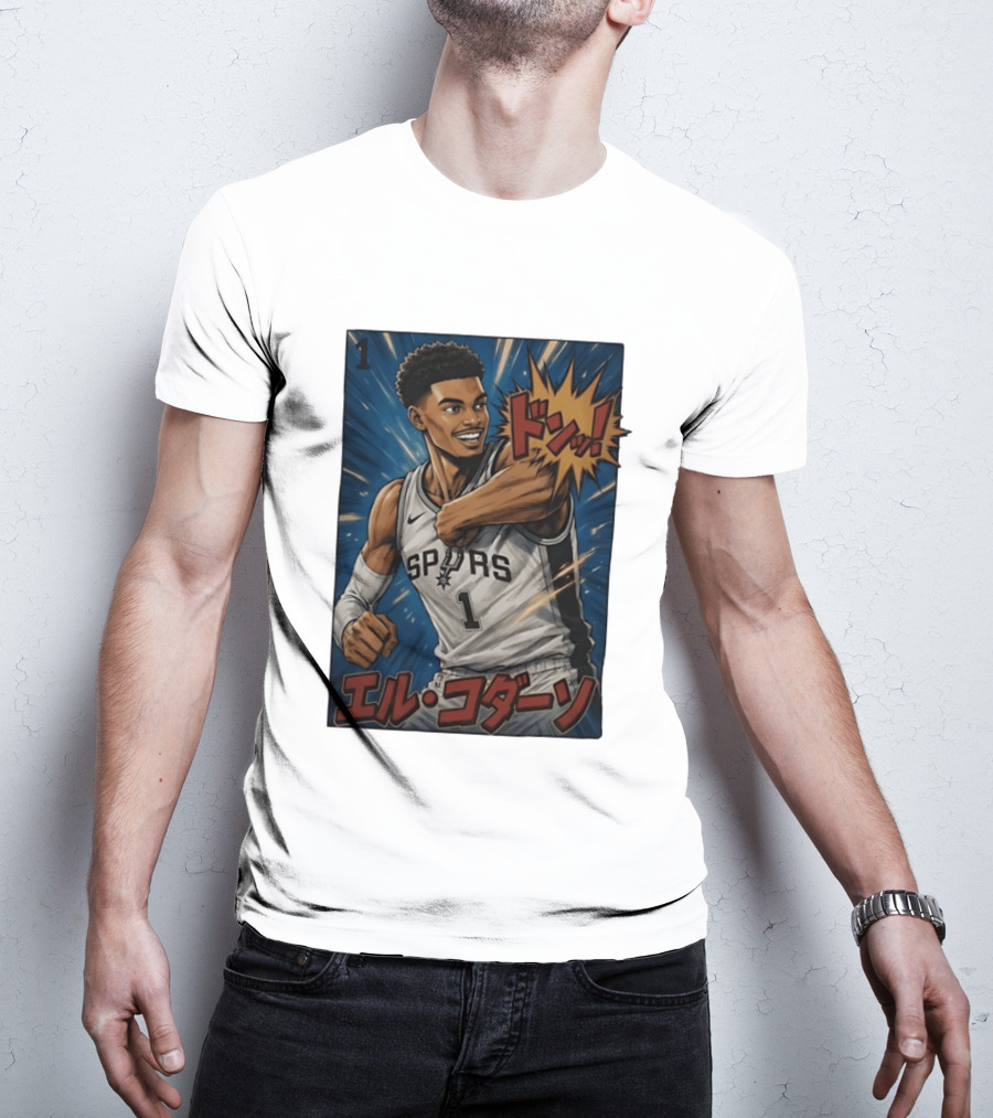 Victor Wembanyama San Antonio Spurs Manga Style Basketball T-Shirt