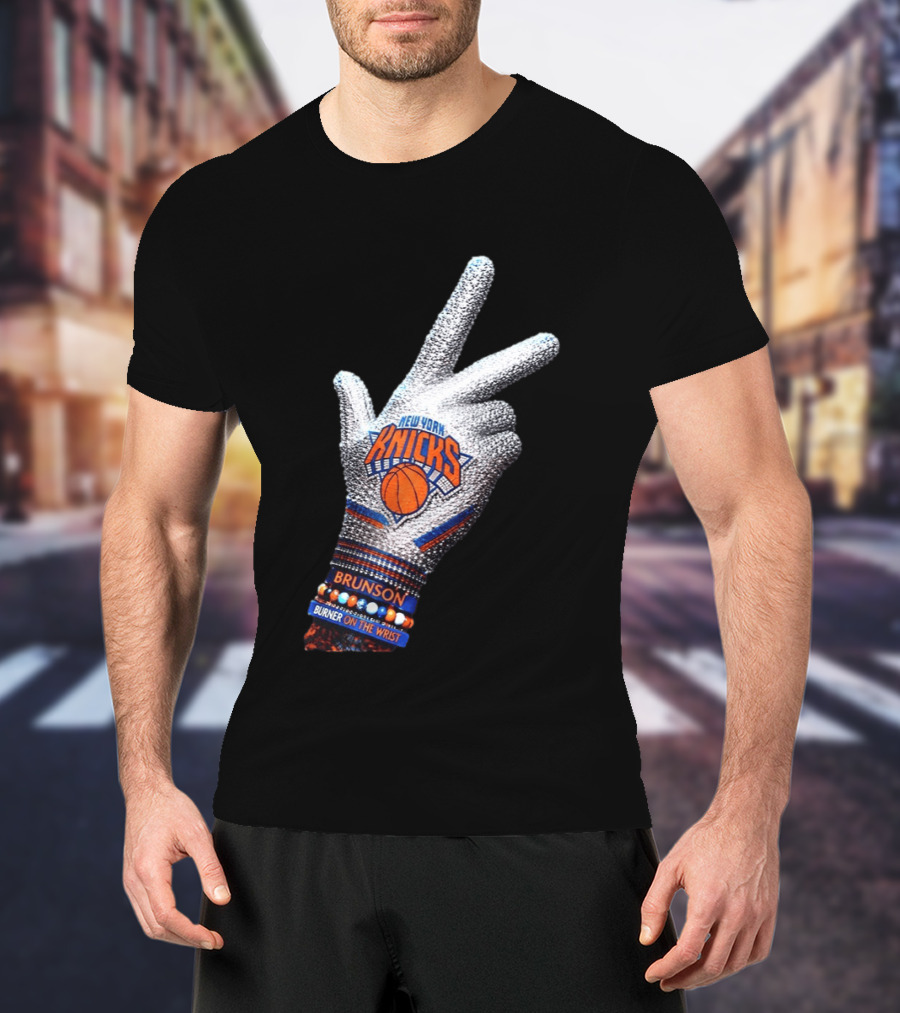 New York Knicks Iceman Jalen Brunson Burner On The Wrist Diamond Chain T-Shirt