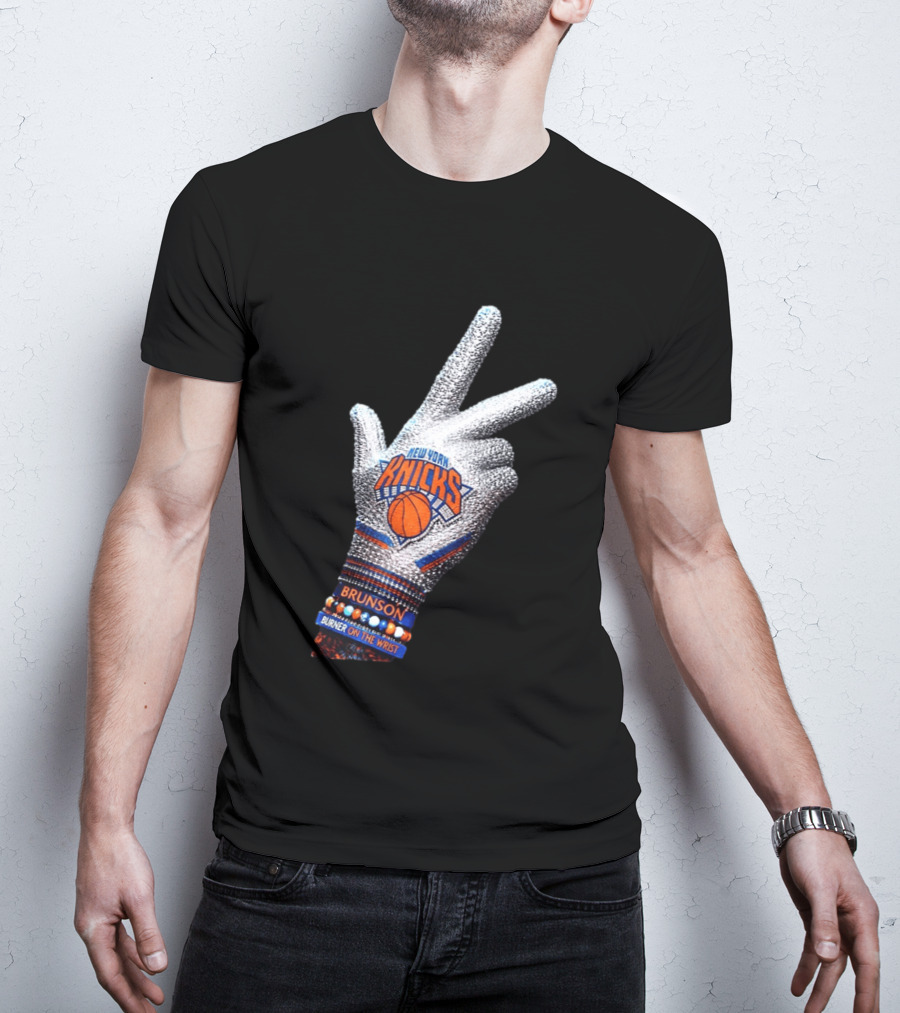 New York Knicks Iceman Jalen Brunson Burner On The Wrist Diamond Chain T-Shirt