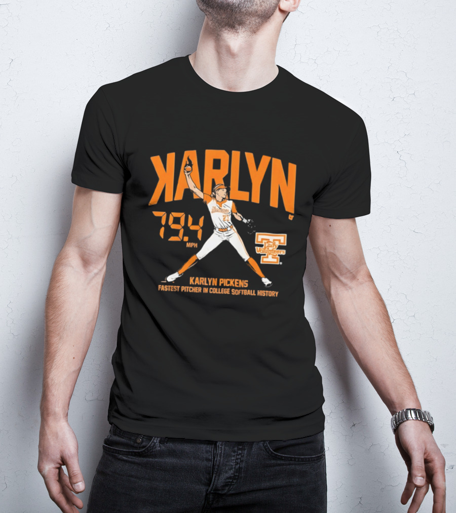 Karlyn Pickens 79.4 MPH Lady Volunteers Fastest Pitcher College Softball History T-Shirt