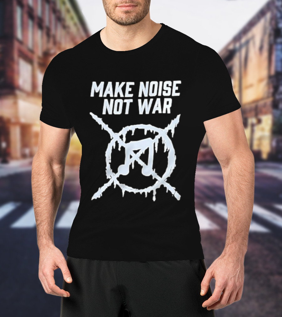Make Noise Not War Icy Anarchy Music Note T-Shirt