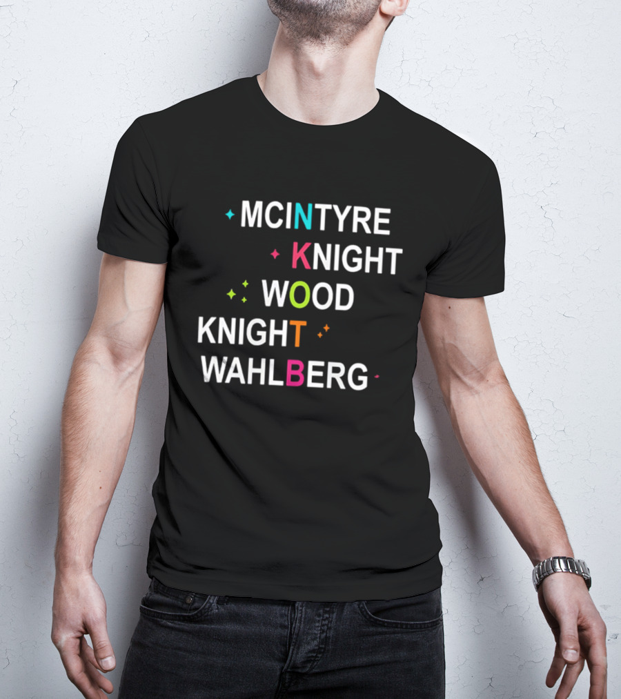 NKOTB McIntyre Knight Wood Wahlberg Colorful T-Shirt