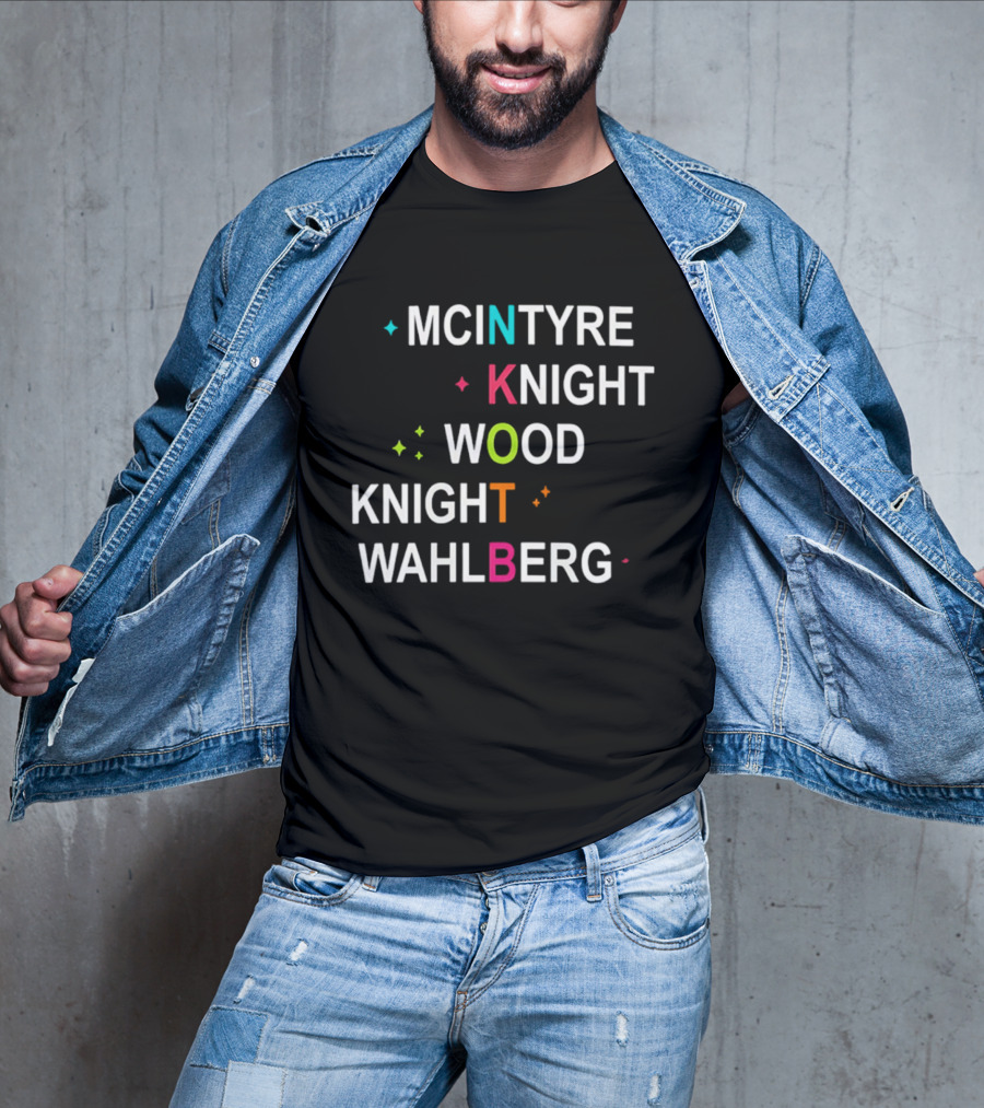 NKOTB McIntyre Knight Wood Wahlberg Colorful T-Shirt