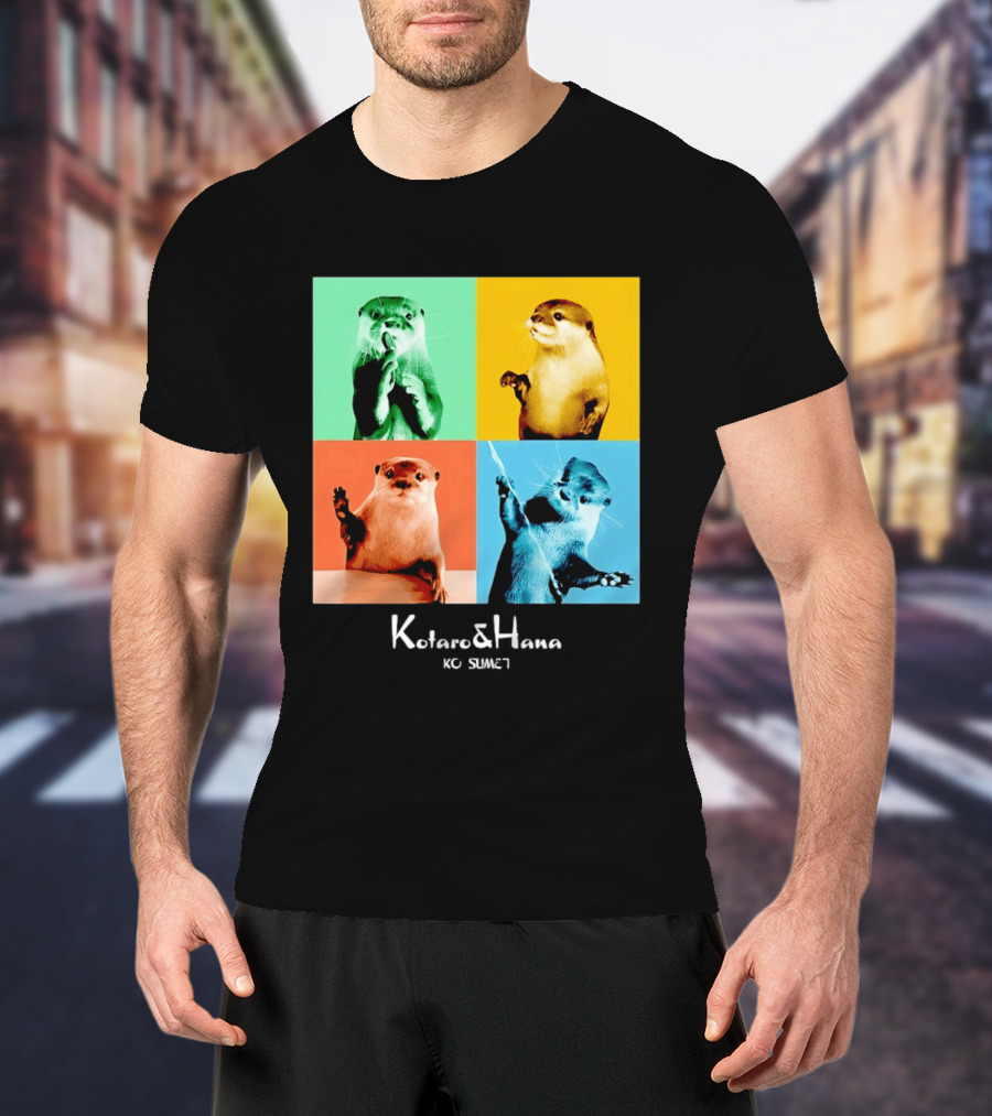 Kotaro And Hana Otters Pop Art Kotsumet T-Shirt