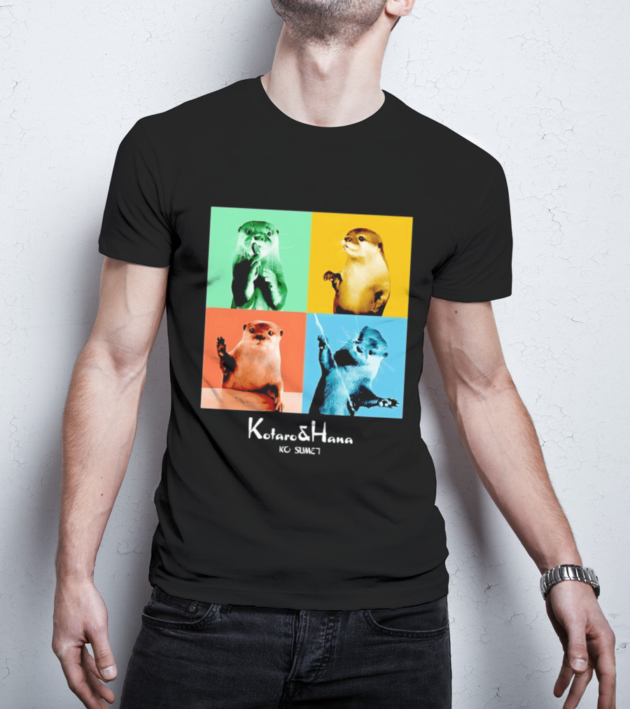 Kotaro And Hana Otters Pop Art Kotsumet T-Shirt