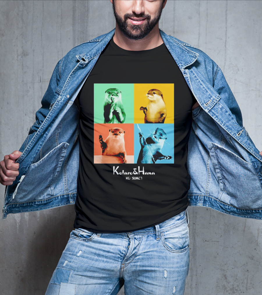Kotaro And Hana Otters Pop Art Kotsumet T-Shirt
