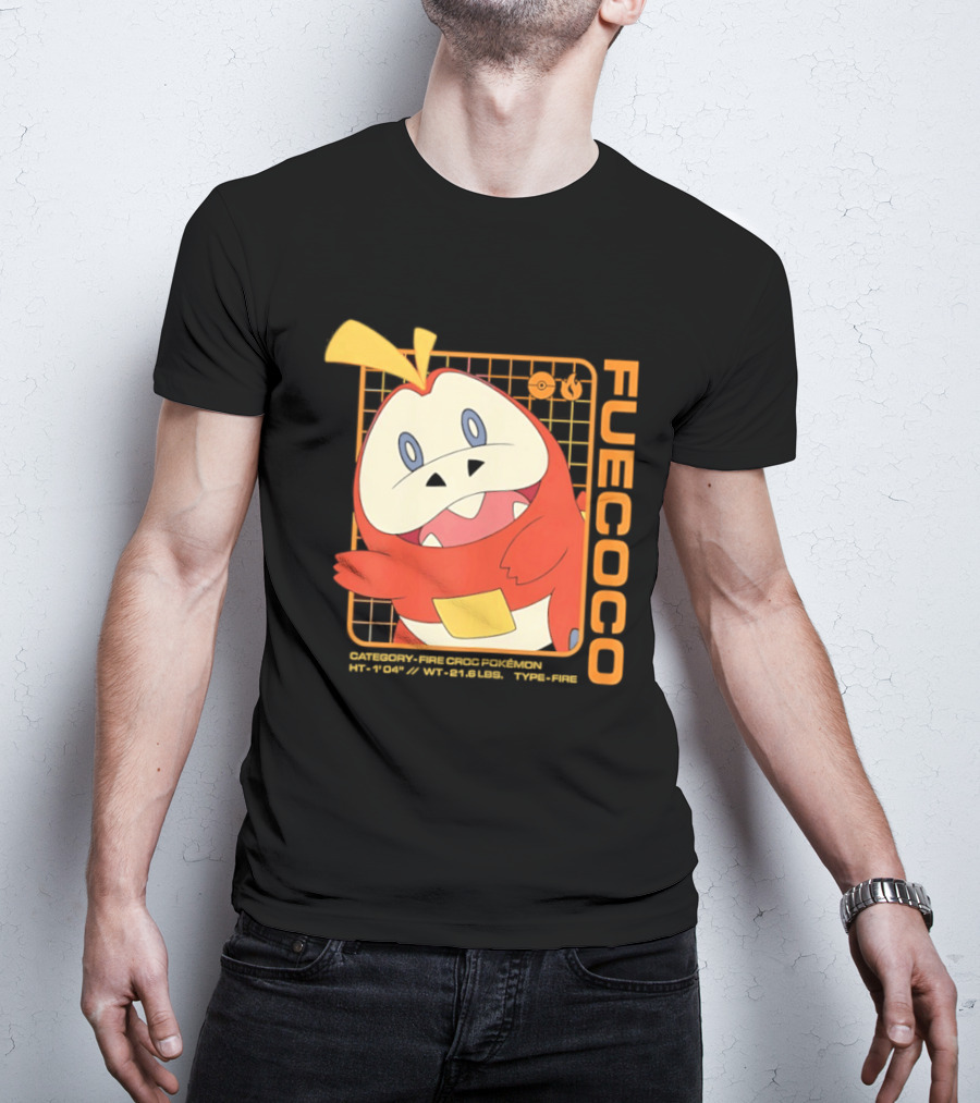 Fuecoco Fire Croc Pokémon Character Art Kanto Region T-Shirt