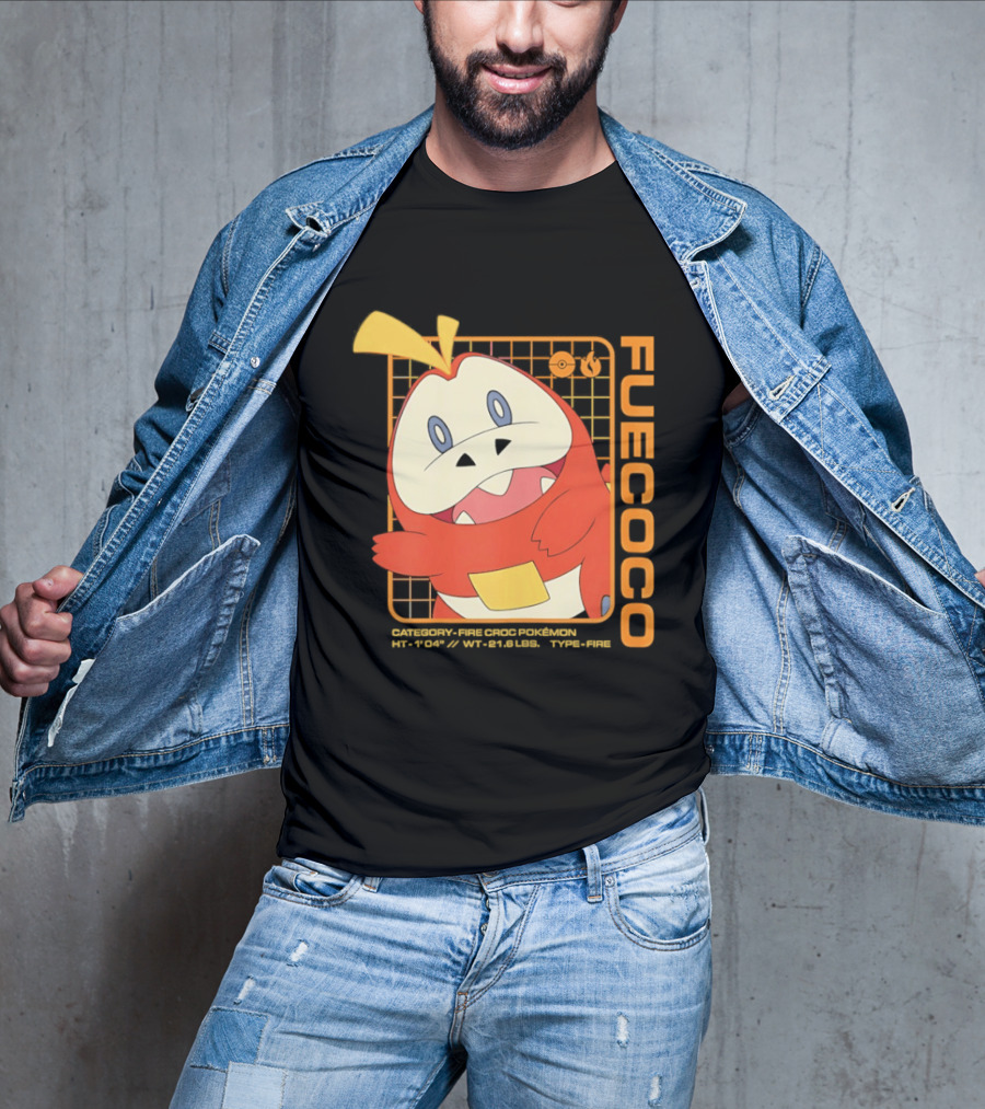 Fuecoco Fire Croc Pokémon Character Art Kanto Region T-Shirt