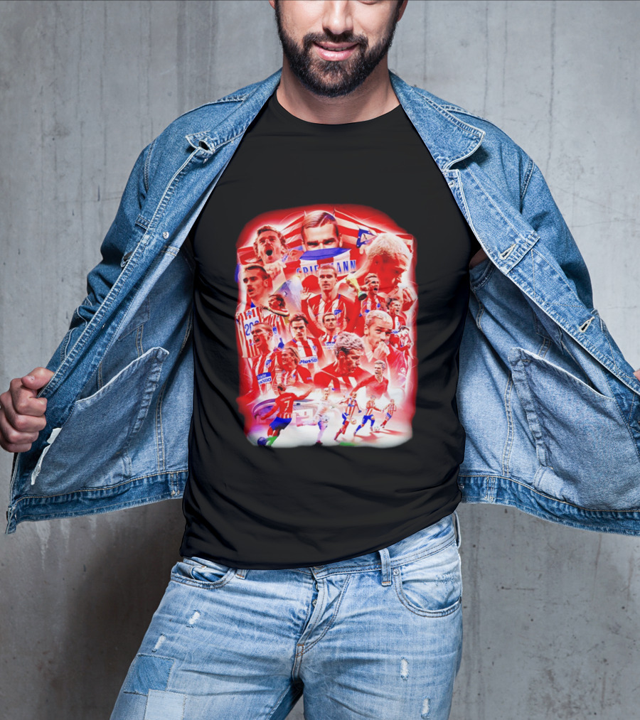 Atlético De Madrid Antoine Griezmann Fan Collage 2026 T-Shirt