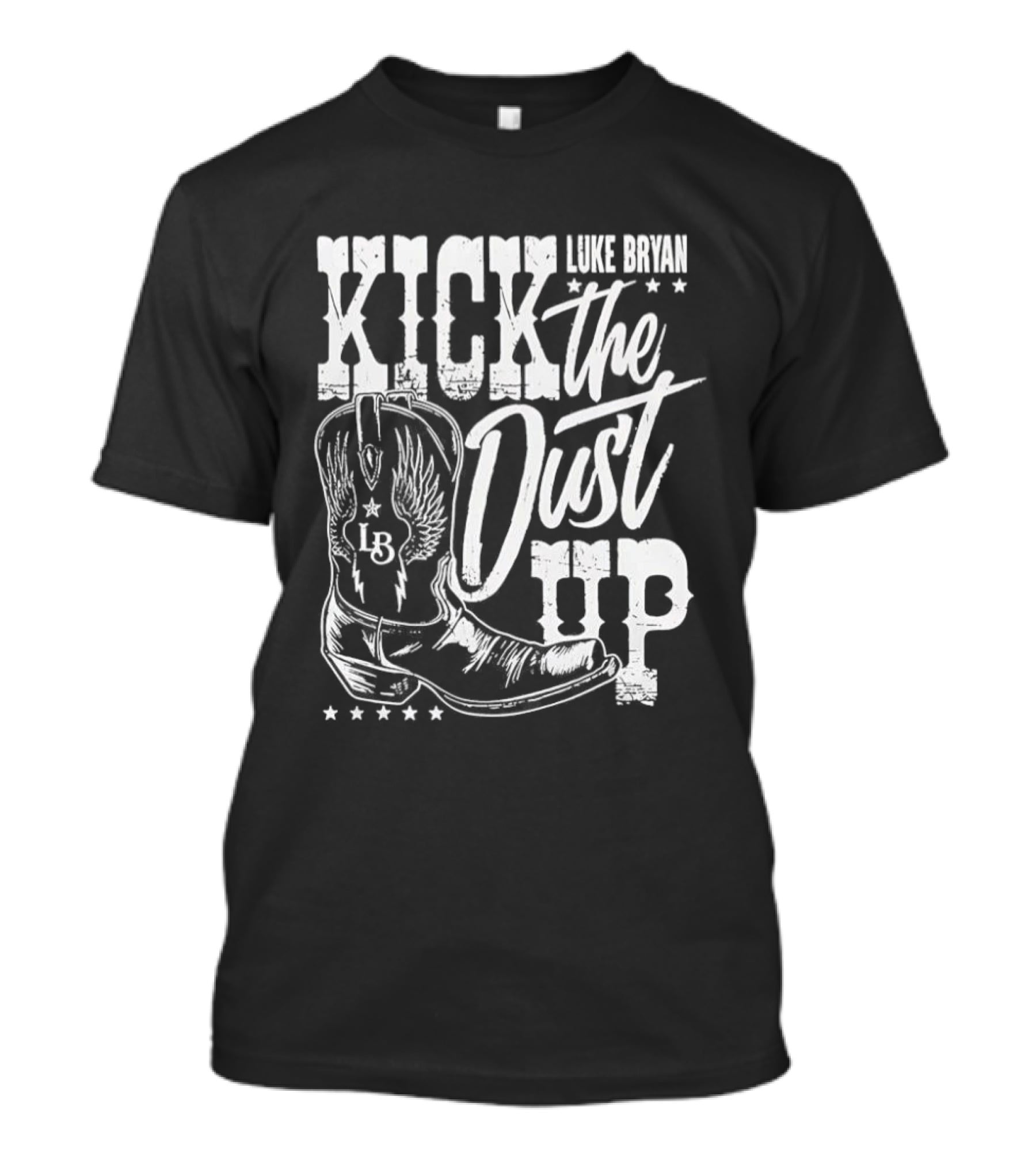 Luke Bryan Kick The Dust Up Cowboy Boot Wing Stars T-Shirt