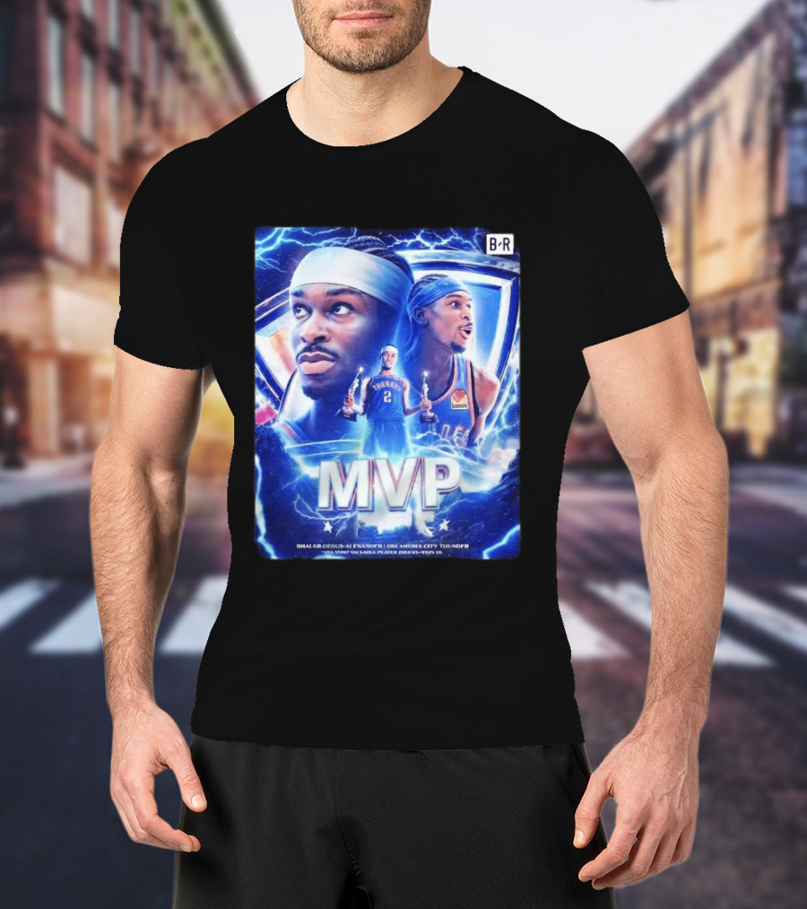 Shai Gilgeous Alexander MVP Thunder 2024 Electrifying Tribute B/R Edition T-Shirt
