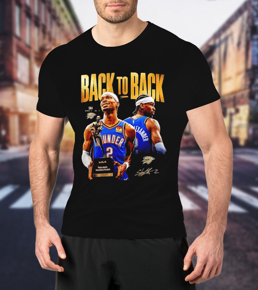 Shai Gilgeous Alexander Back To Back 2026 NBA MVP OKC Thunder SGA 2 T-Shirt
