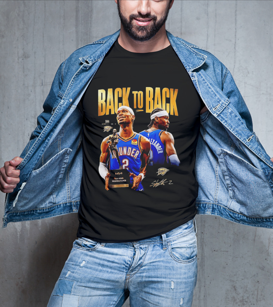 Shai Gilgeous Alexander Back To Back 2026 NBA MVP OKC Thunder SGA 2 T-Shirt