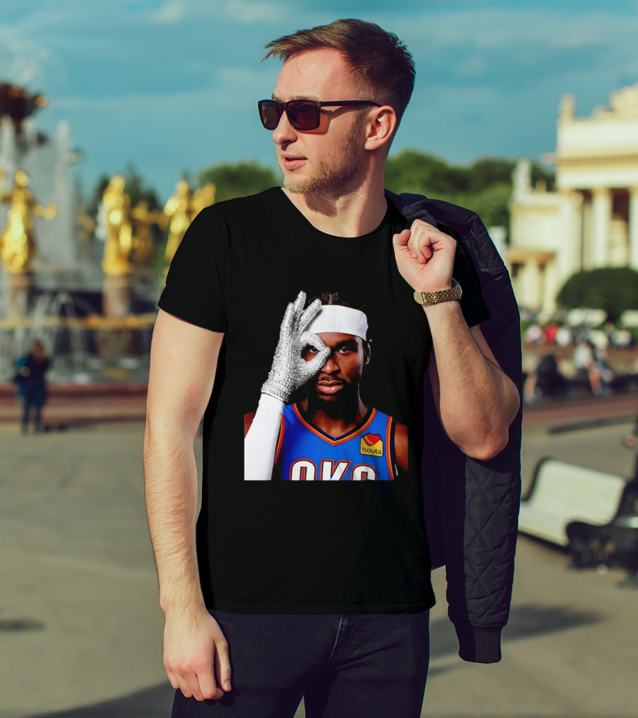 Shai Gilgeous Alexander OKC Thunders Houta Jersey Iceman Glove Gesture T-Shirt