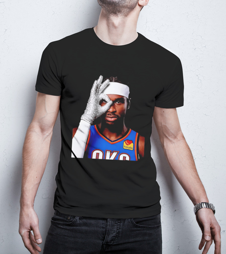 Shai Gilgeous Alexander OKC Thunders Houta Jersey Iceman Glove Gesture T-Shirt