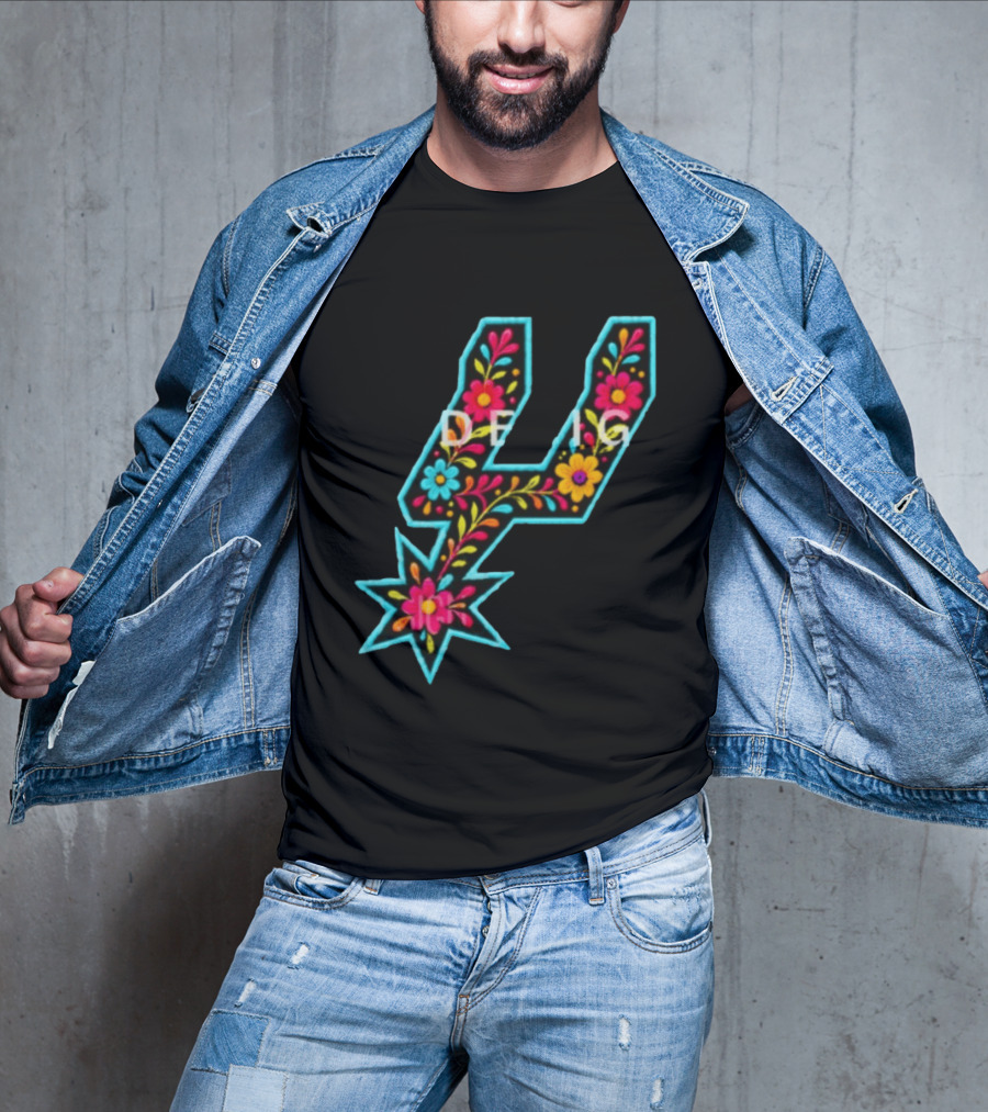 Original Spurs Floral San Antonio Spurs Basketball Nba 2026 Floral Pattern Spurs Logo 2026 T-Shirt