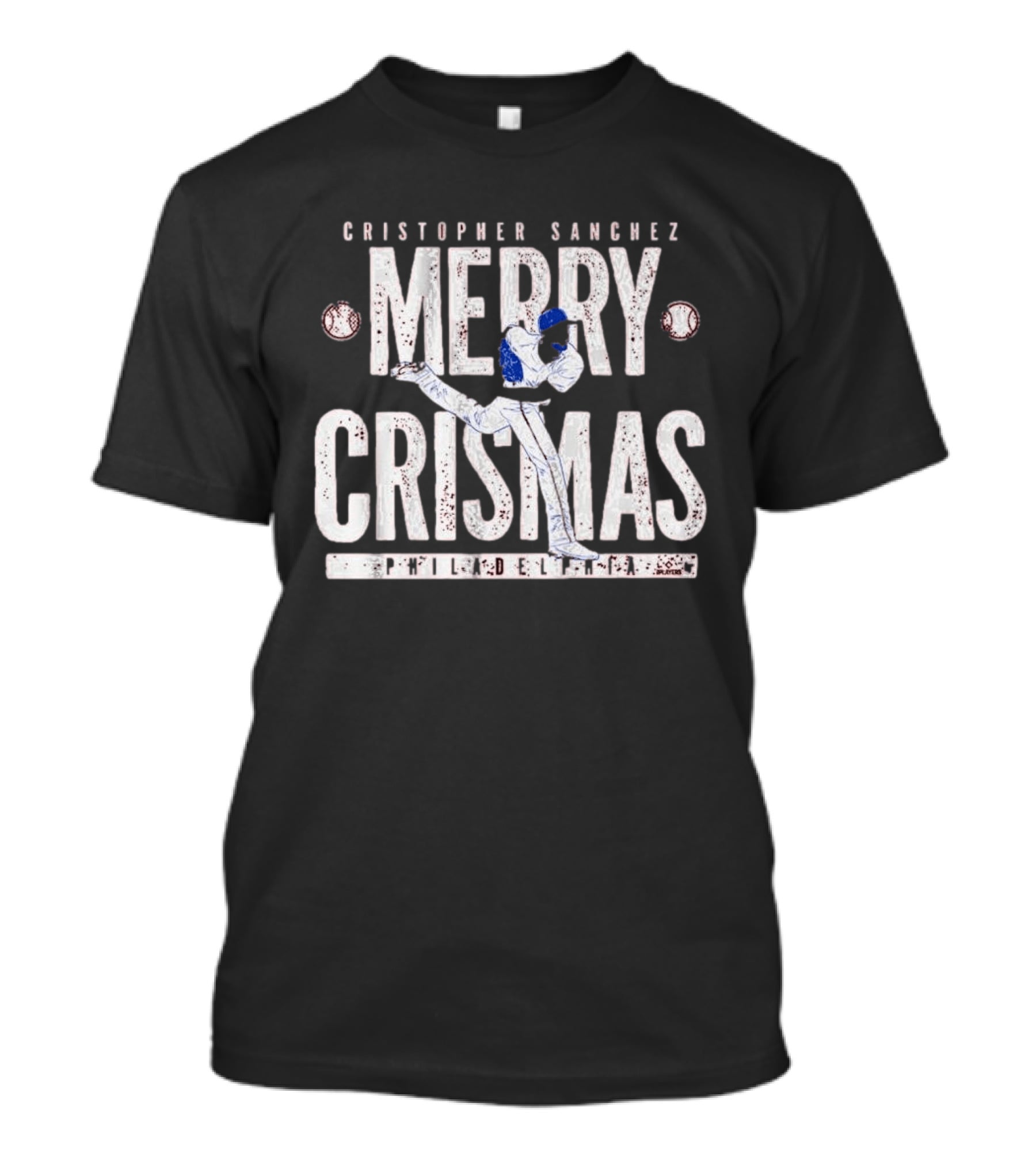 Philadelphia Phillies Cristopher Sanchez Merry Crismas Baseball Pitcher T-Shirt