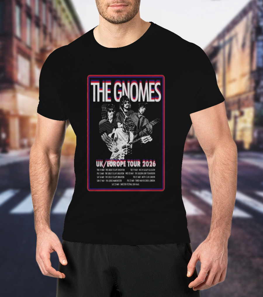 The Gnomes UK Europe Tour 2026 Brighton Manchester Glasgow London T-Shirt