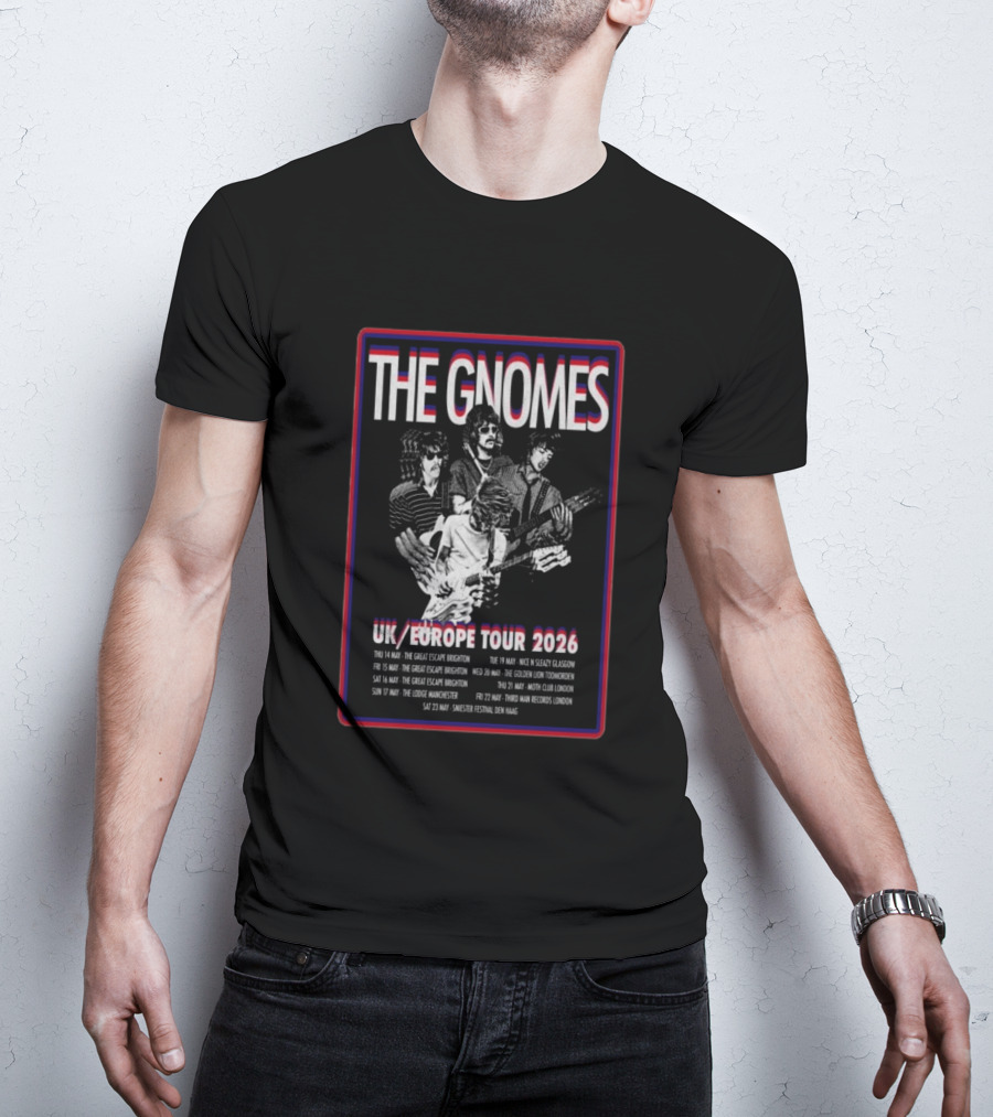 The Gnomes UK Europe Tour 2026 Brighton Manchester Glasgow London T-Shirt