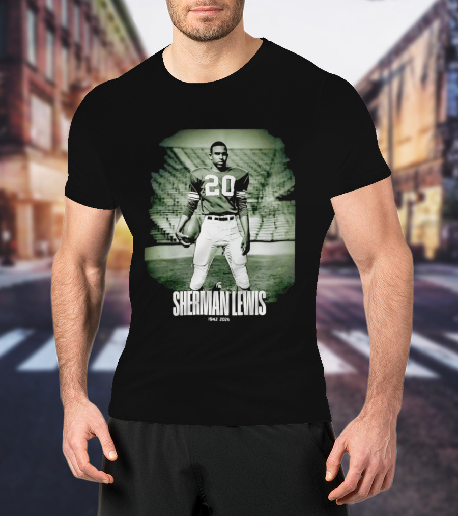 Sherman Lewis 1942 2026 Legendary Number 20 Football T-Shirt
