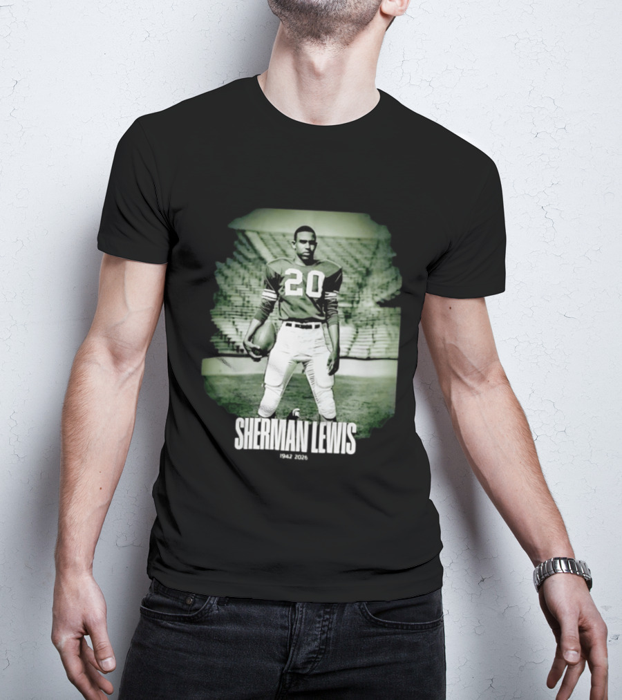 Sherman Lewis 1942 2026 Legendary Number 20 Football T-Shirt