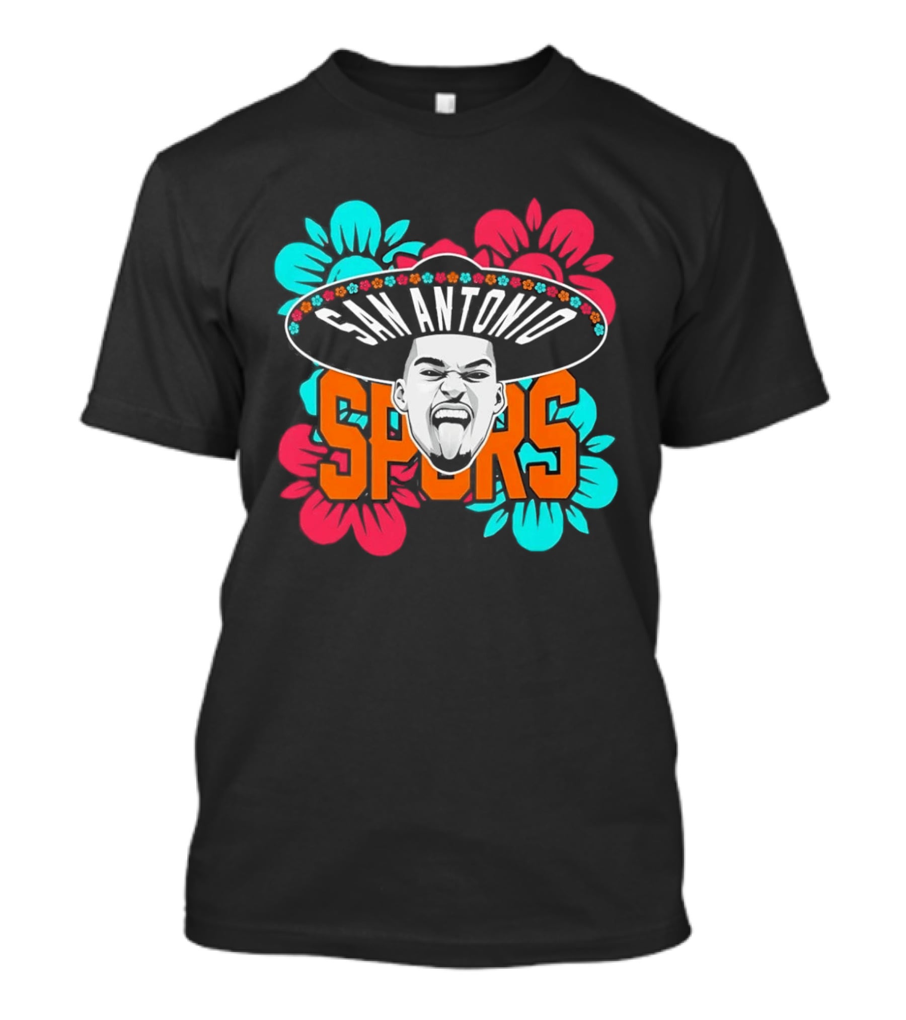 San Antonio Spurs Victor Wembanyama Sombrero Flowers T-Shirt