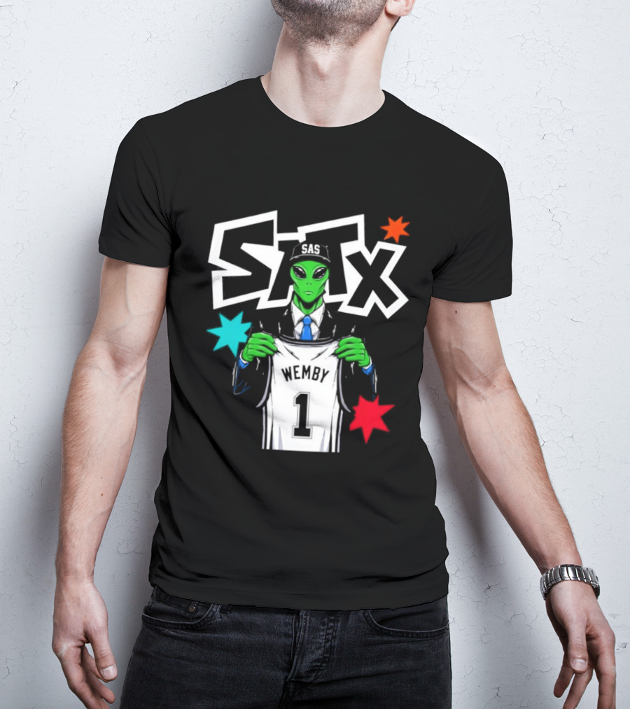 SATX SAS Wemby Alien Holding Wemby 1 Jersey T-Shirt