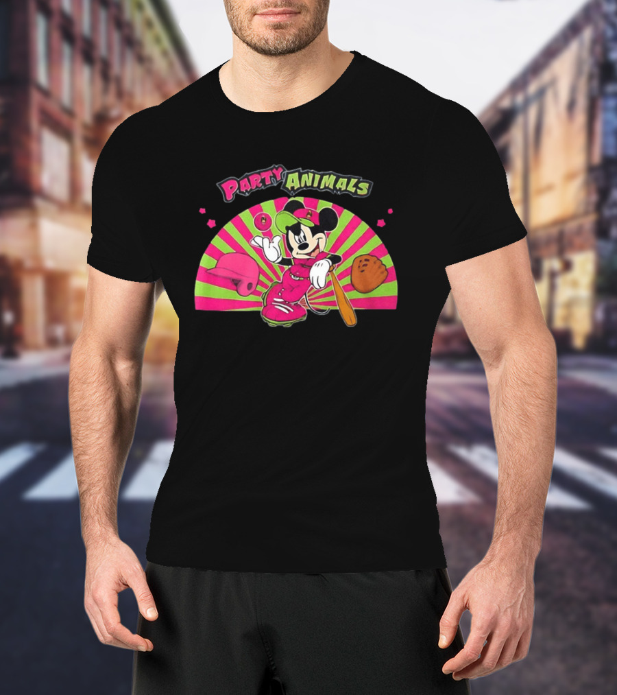 Savannah Party Animals Mickey Mouse Baseball Fun 2026 T-Shirt