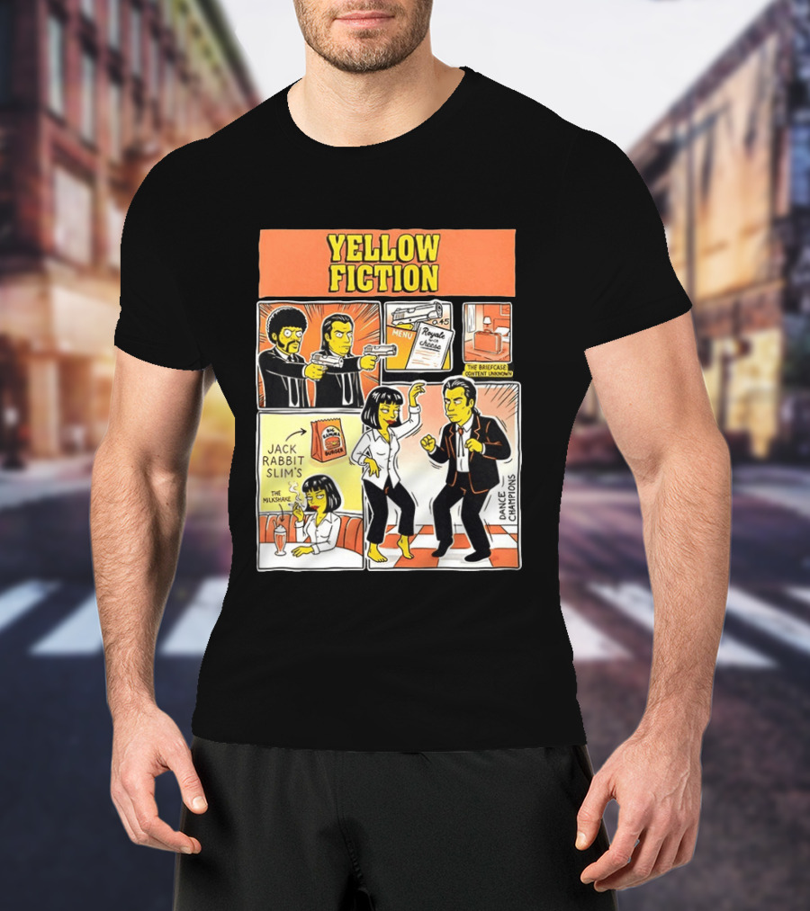 Yellow Fiction Royale Cheese Dance Champions Jack Rabbit Slim's T-Shirt
