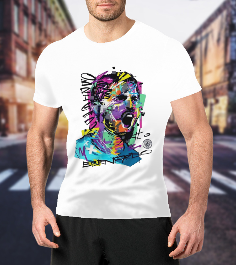 Bernardo Silva Manchester City FC 2026 Dynamic Paint Explosion T-Shirt