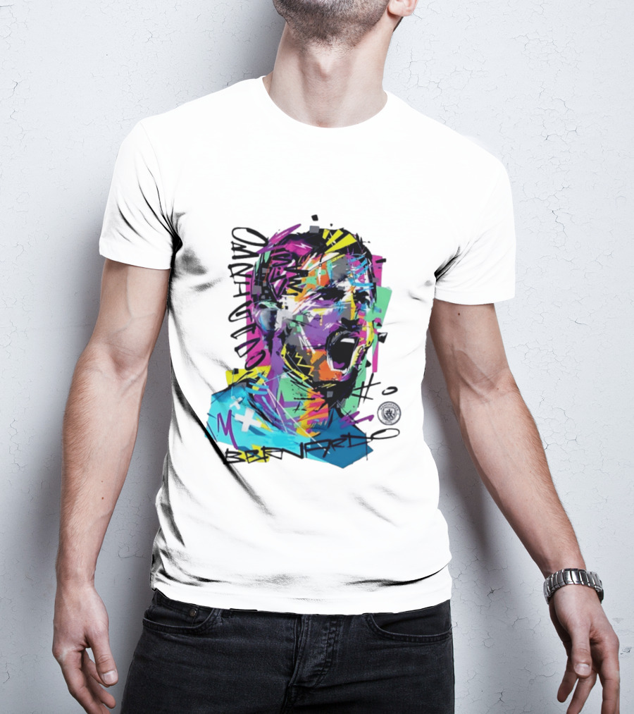 Bernardo Silva Manchester City FC 2026 Dynamic Paint Explosion T-Shirt